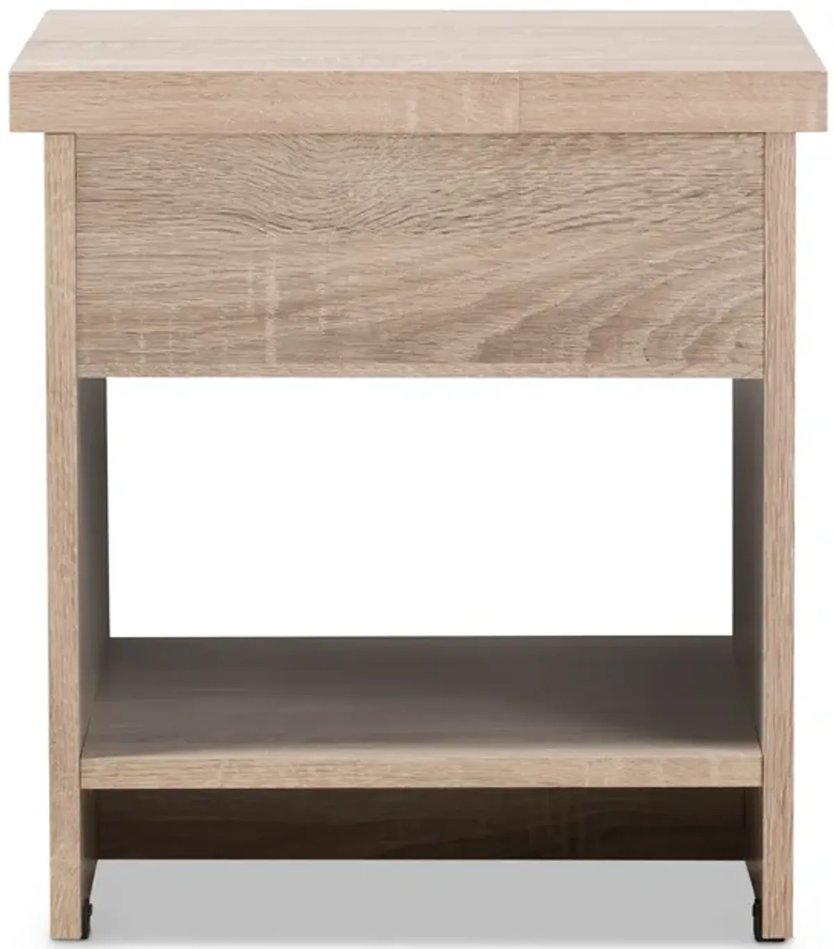 Baxton Studio Jamie Modern Two Tone Oak and Grey Wood 1 Drawer 1 Shelf Nightstand