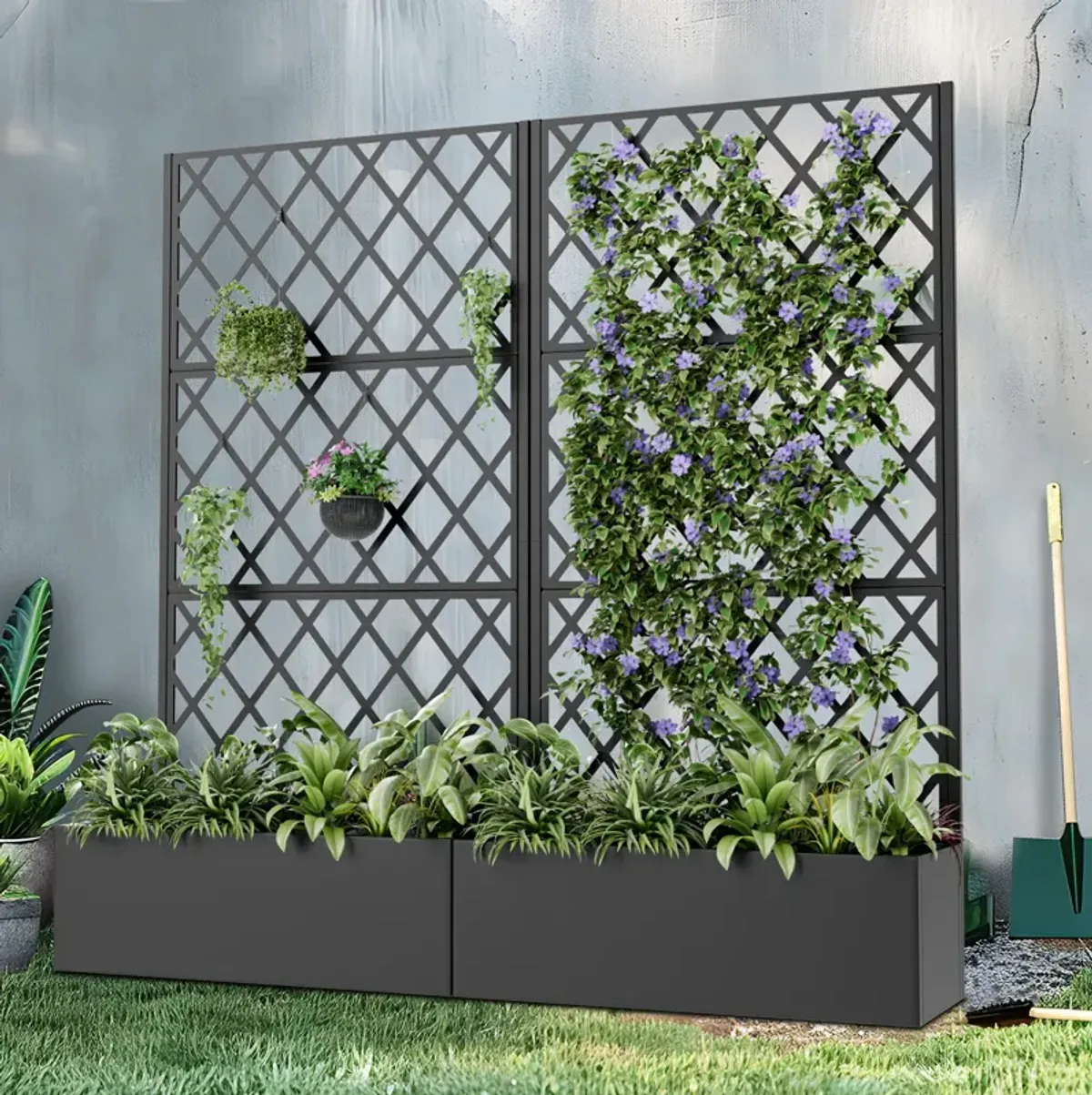 71*35.5 Metal Planter Box with Trellis