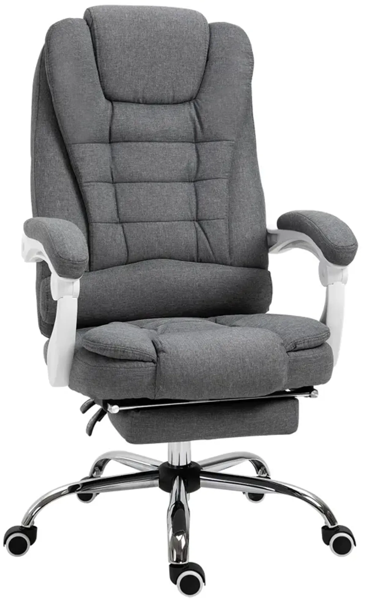 Dark Gray Work Comfort: Office Chair with Retractable Footrest