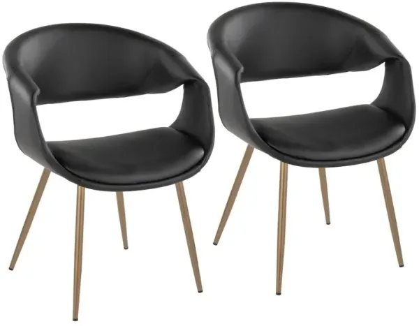 LumiSource Curvo Upholstered Chair - Set of 2