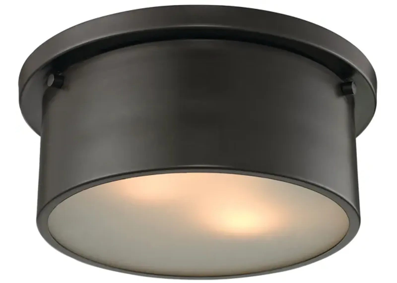 Simpson 10'' Wide 2-Light Bronze Flush Mount