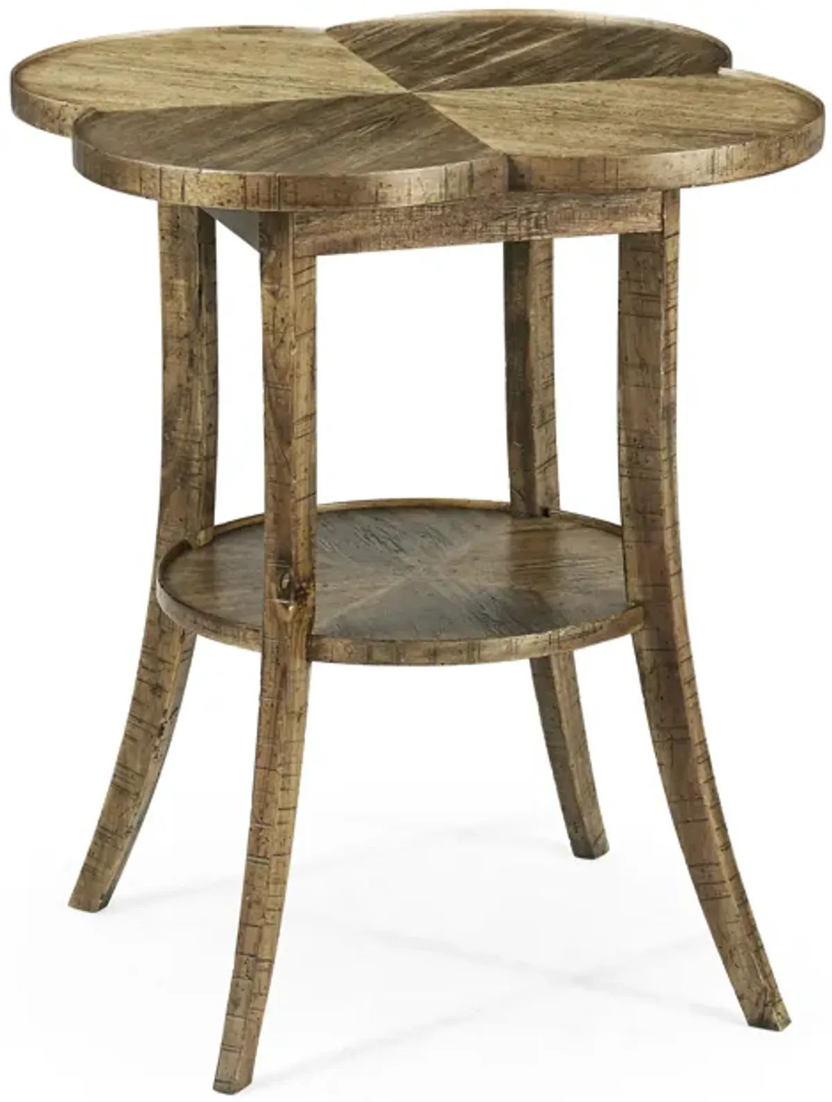 Driftwood Quatrefoil Accent Table