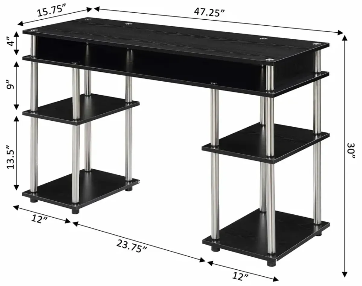 Convenience Concepts Designs2Go No Tools Student Desk with Shelves