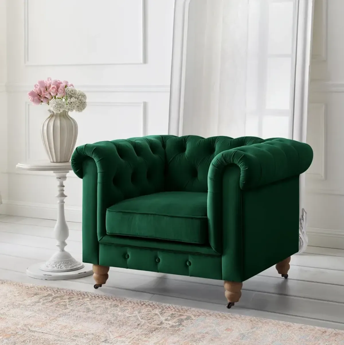 Rustic Manor Bayleigh Velvet Chesterfield Club Chair