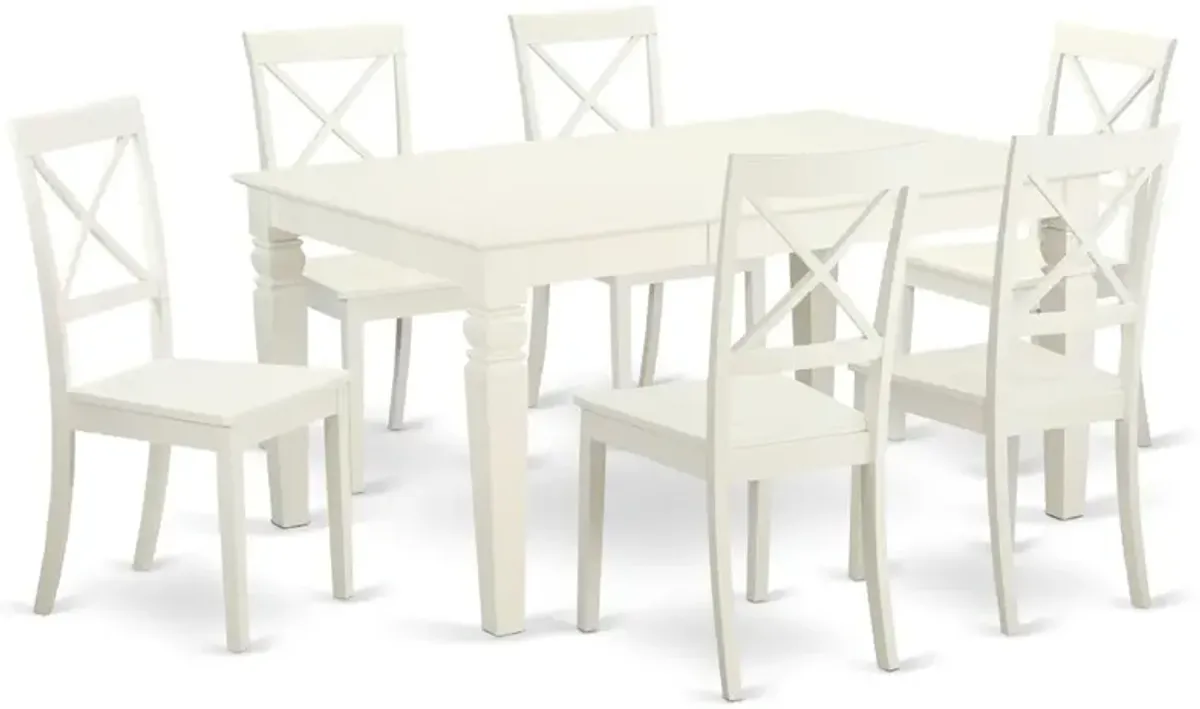 Dining Room Set Linen White, WEBO7-LWH-W