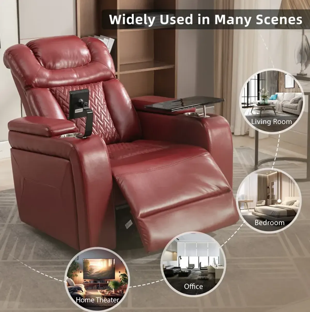 Merax 270 Degree Swivel PU Leather Power Recliner Chair