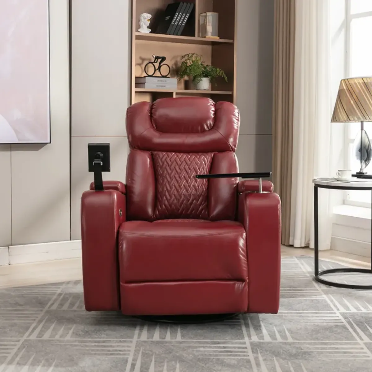 Merax 270 Degree Swivel PU Leather Power Recliner Chair