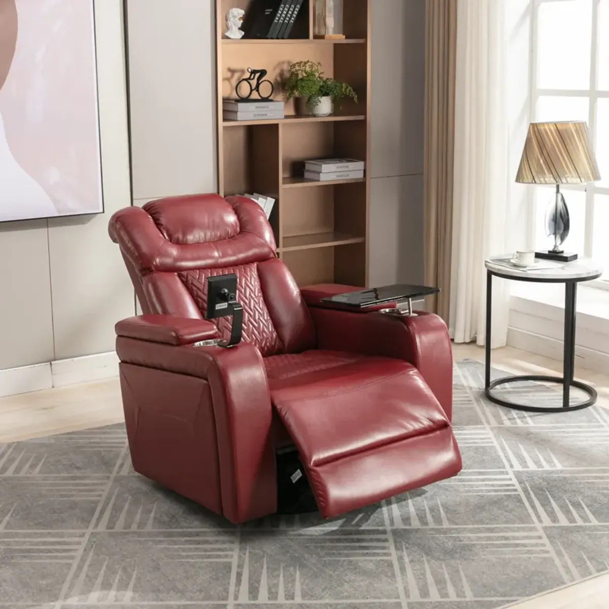 Merax 270 Degree Swivel PU Leather Power Recliner Chair