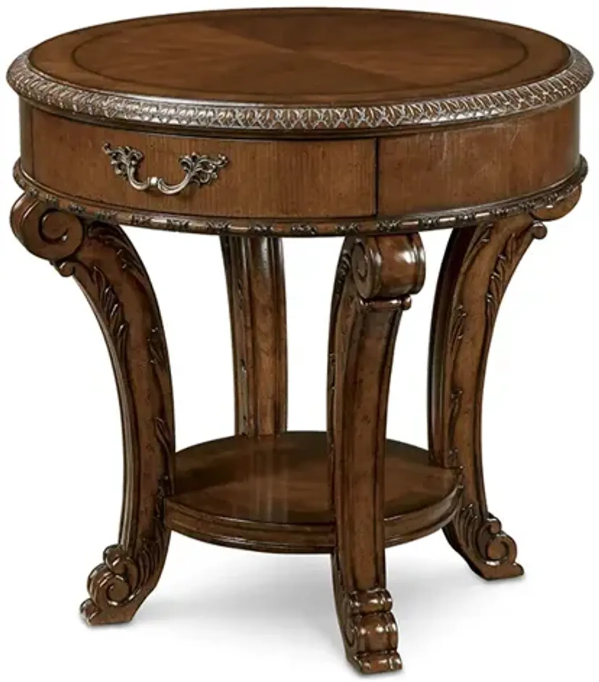 Old World Round End Table