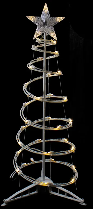 3ft LED Lighted Spiral Cone Tree Outdoor Christmas Decoration  Warm White Lights