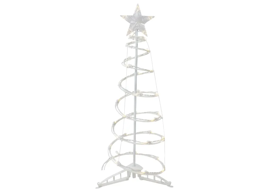 3ft LED Lighted Spiral Cone Tree Outdoor Christmas Decoration  Warm White Lights