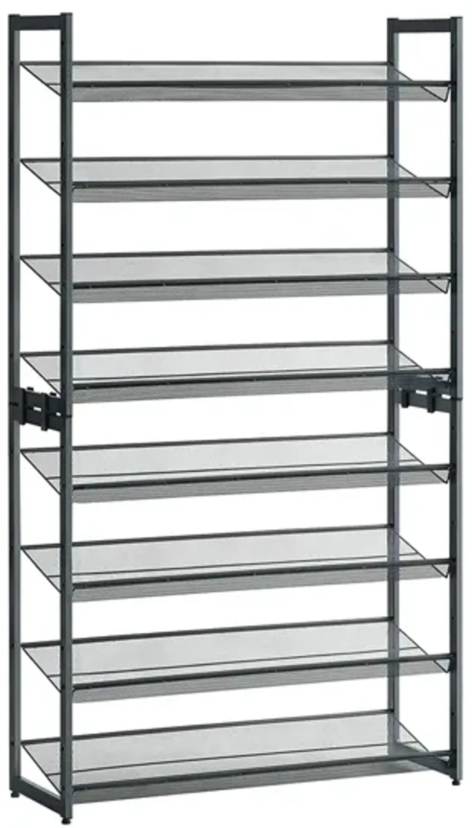 8-Tier Shoe Rack - Set of 2 Stackable 4-Tier Metal Mesh Shoe Organizers for Storage