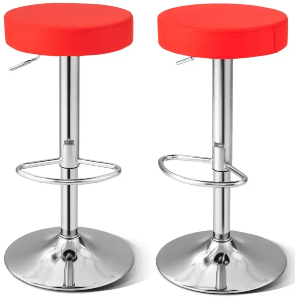 Hivvago Set of 2 Adjustable Swivel Round Bar Stool  Pub Chairs