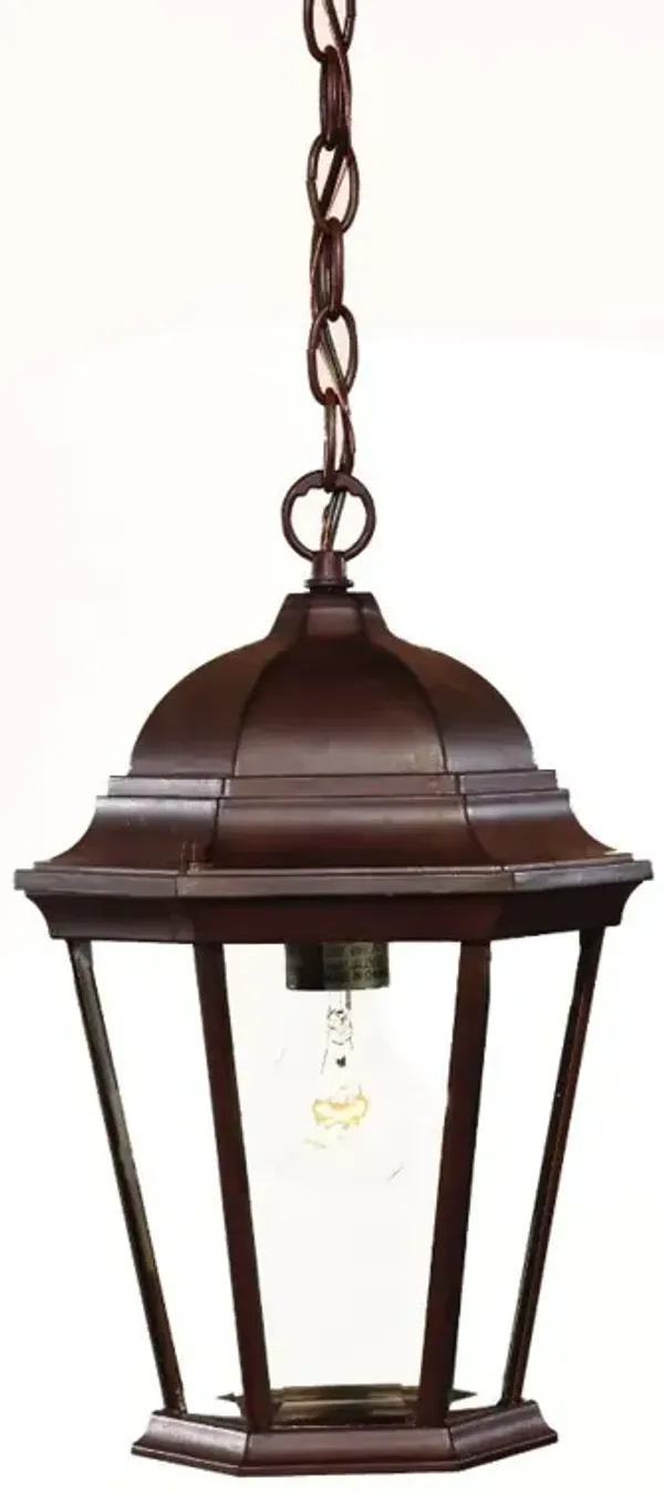 Hivvago Brown Lantern Beveled Metal Dimmable Chandelier With Clear Shades