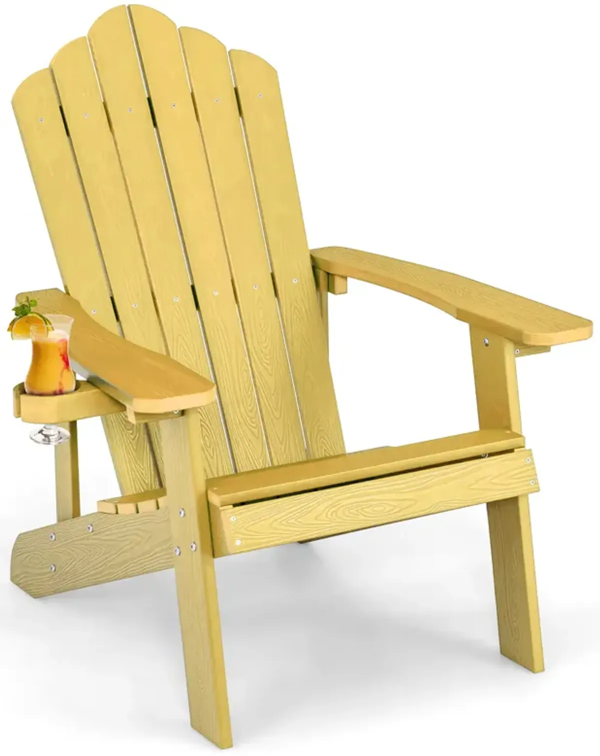 Weather Resistant HIPS Outdoor Adirondack Chair with Cup Holder