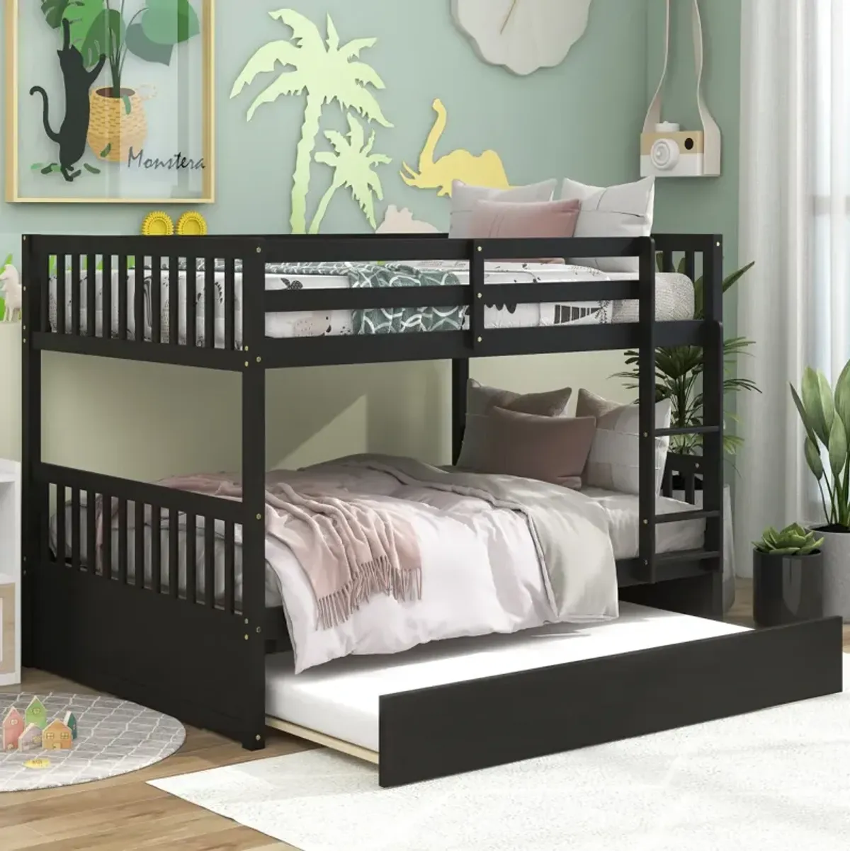 Full Over Full Bunk Bed With Trundle