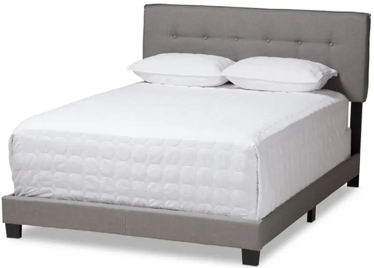 Baxton Studio Audrey Modern and Contemporary Light Grey Fabric Upholstered Queen Size Bed