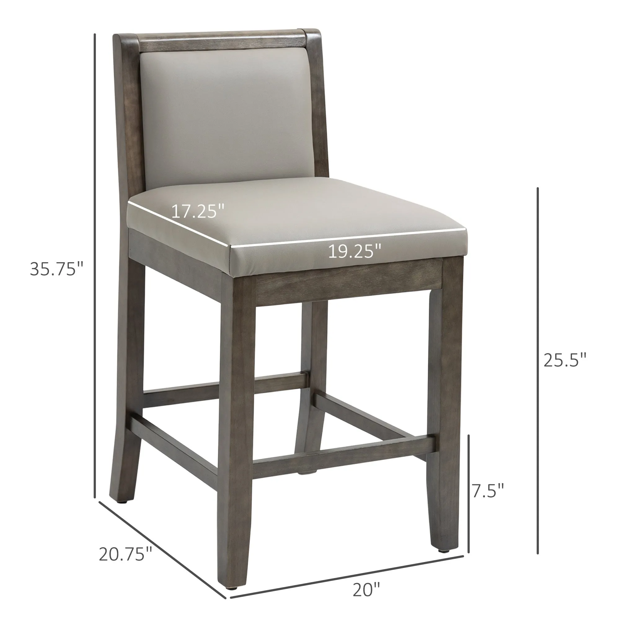 Gray Dining Chairs: Counter Height Bar Stools with Wood Legs