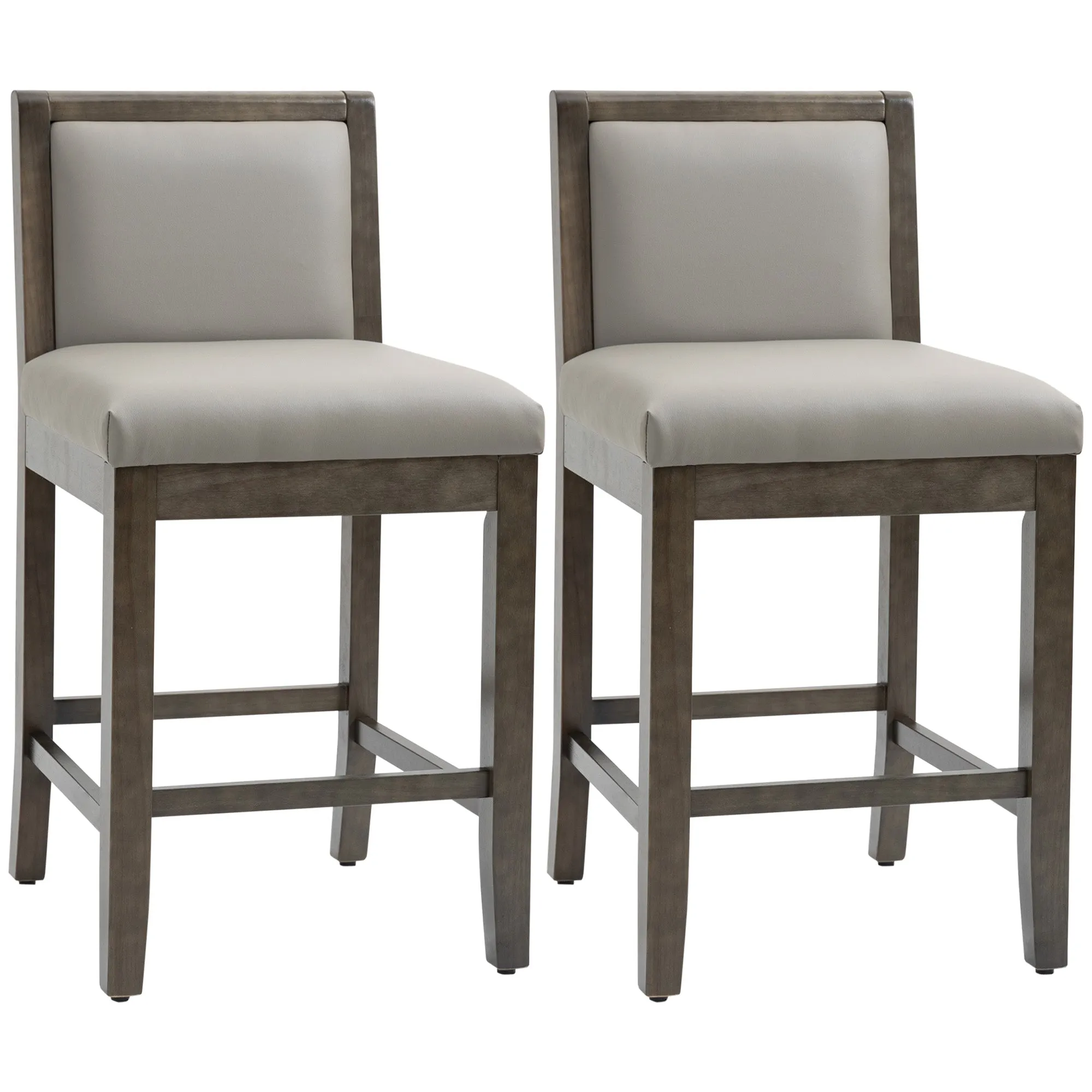 Gray Dining Chairs: Counter Height Bar Stools with Wood Legs