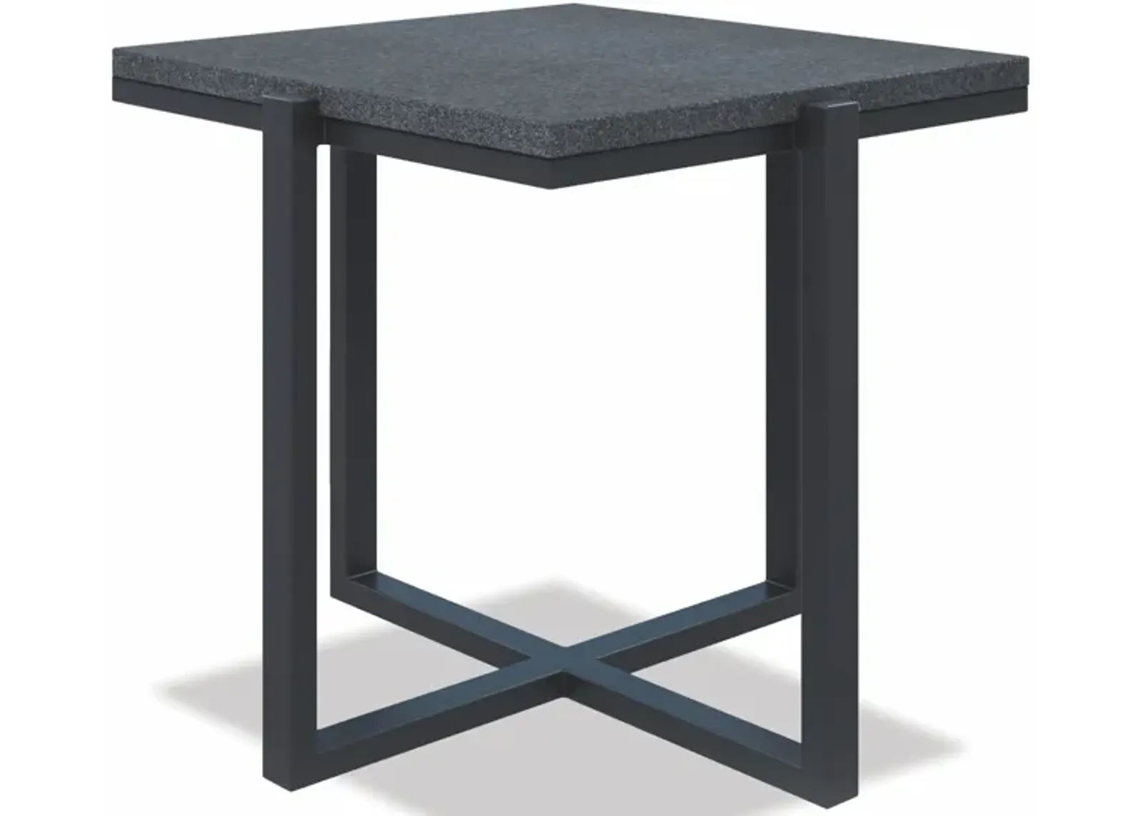 Square End Table, Slate Finish with Granite Top