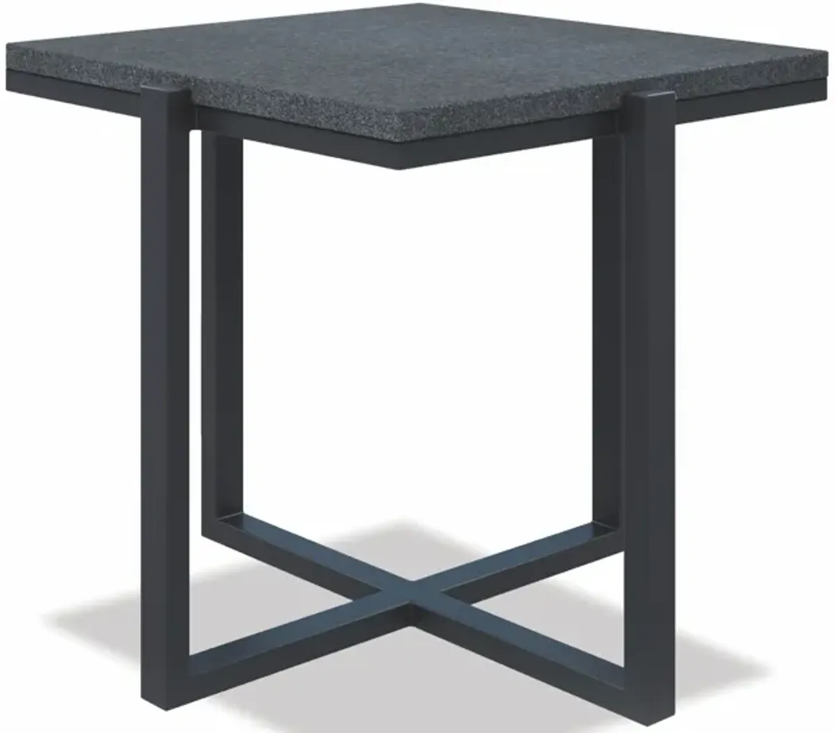 Square End Table, Slate Finish with Granite Top