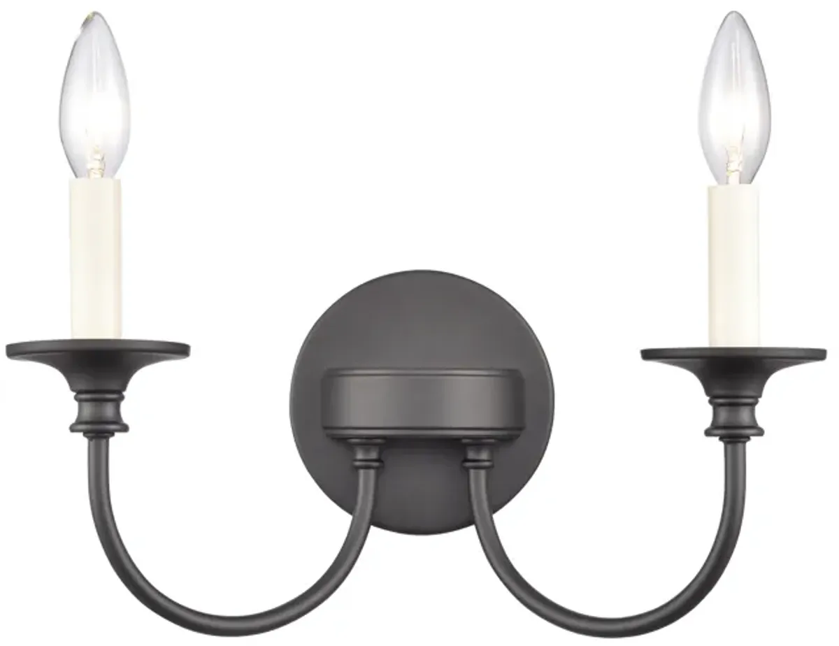 Cecil 14'' Wide 2-Light Black Vanity Light