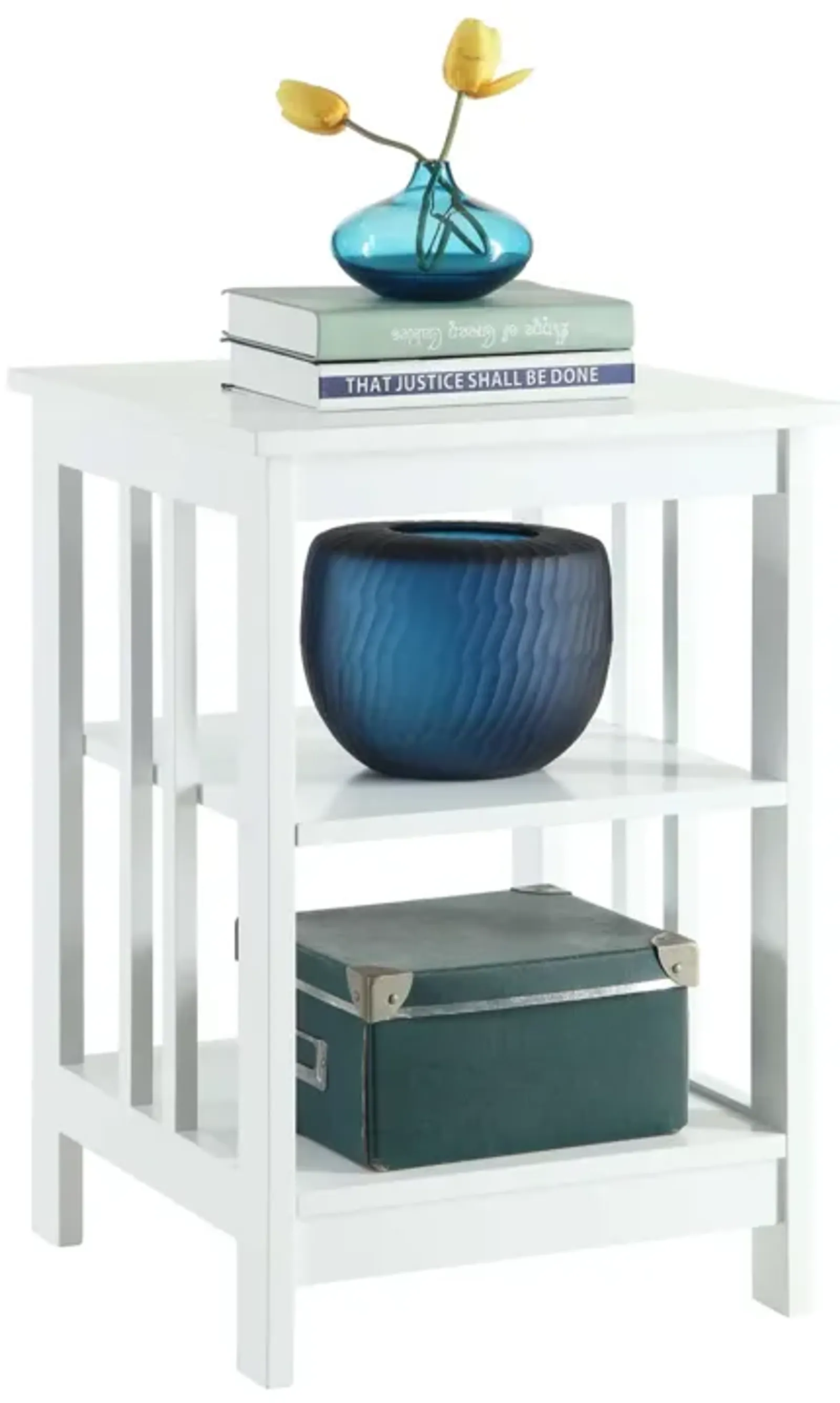 Mission End Table with Shelves