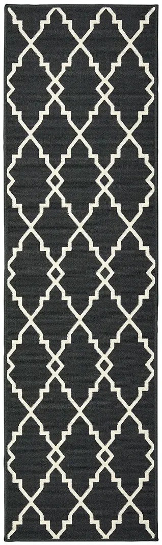 Marina 2'3" x 7'6" Black Rug