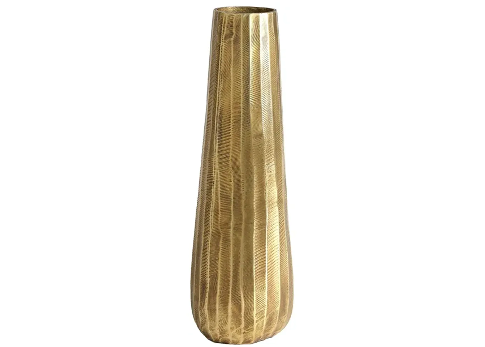 Chased Round Vase- Medium Brass