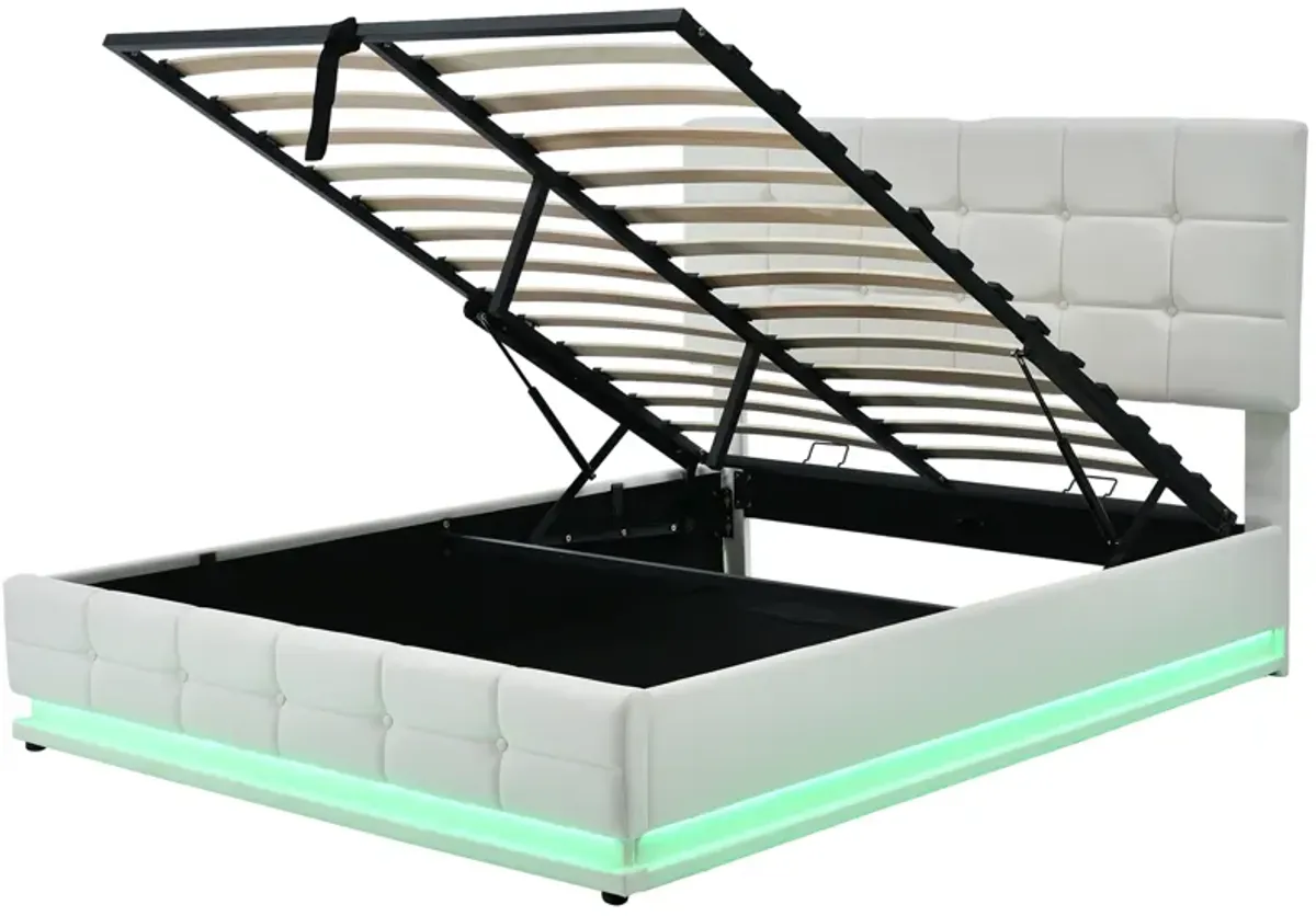 Merax Tufted PU Upholstered Storage Platform Bed