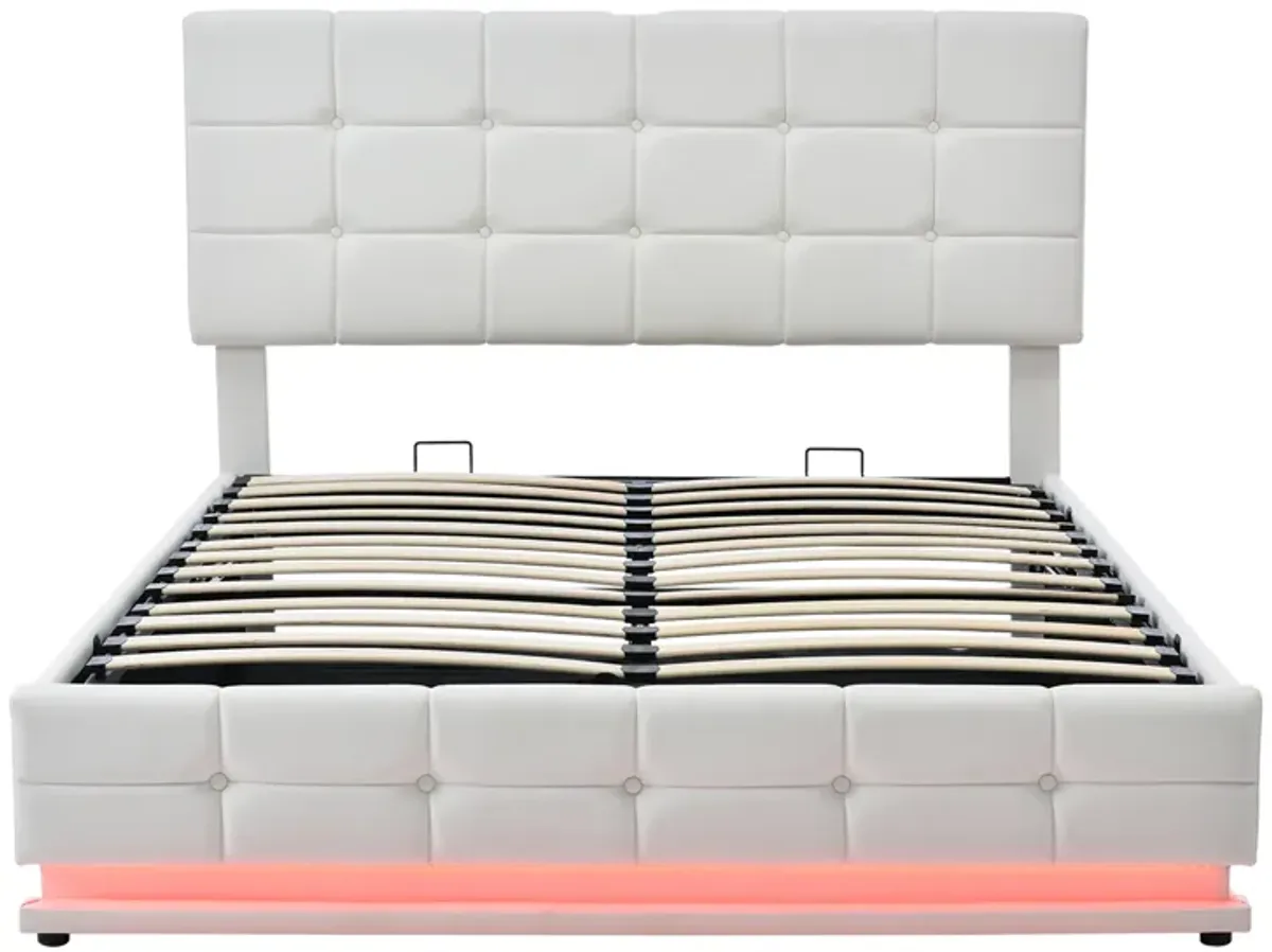 Merax Tufted PU Upholstered Storage Platform Bed