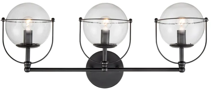 Langford 24'' Wide Black 3-Light Vanity Light