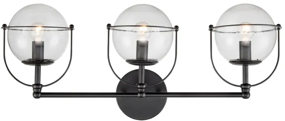 Langford 24'' Wide Black 3-Light Vanity Light