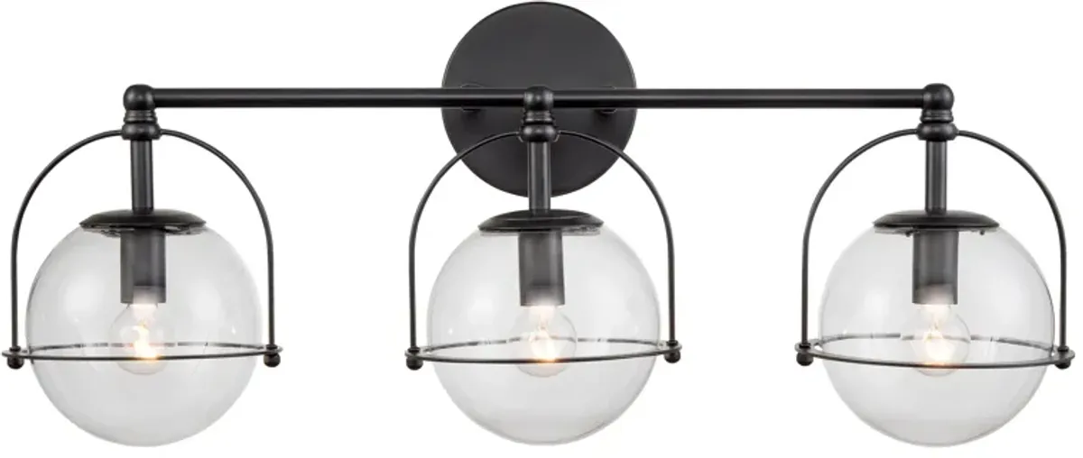 Langford 24'' Wide Black 3-Light Vanity Light