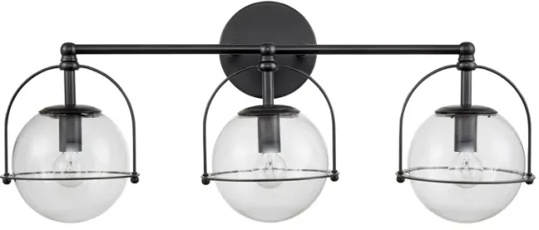 Langford 24'' Wide Black 3-Light Vanity Light