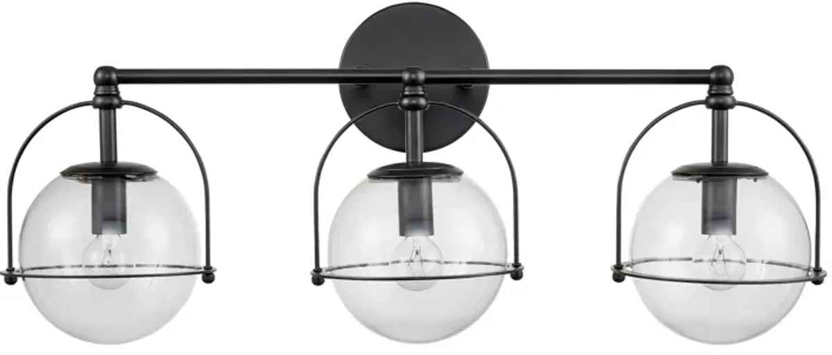 Langford 24'' Wide Black 3-Light Vanity Light