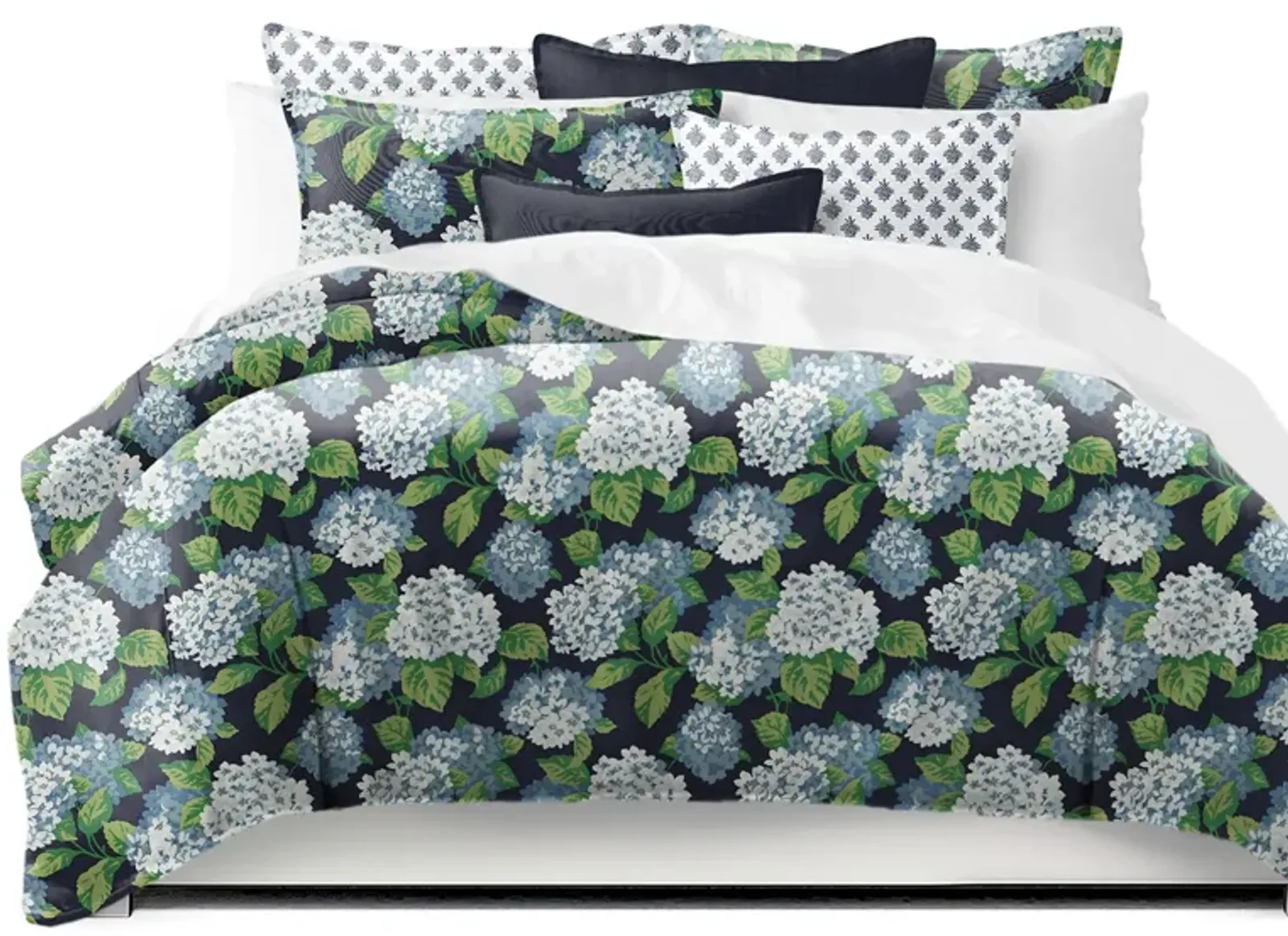 6ix Tailors Fine Linens Midnight Garden Navy Duvet Cover Set