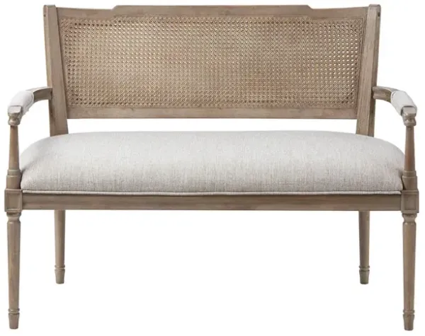 Gracie Mills Aleah Rustic Farmhouse Upholstered Settee with Pillow Topped Arms