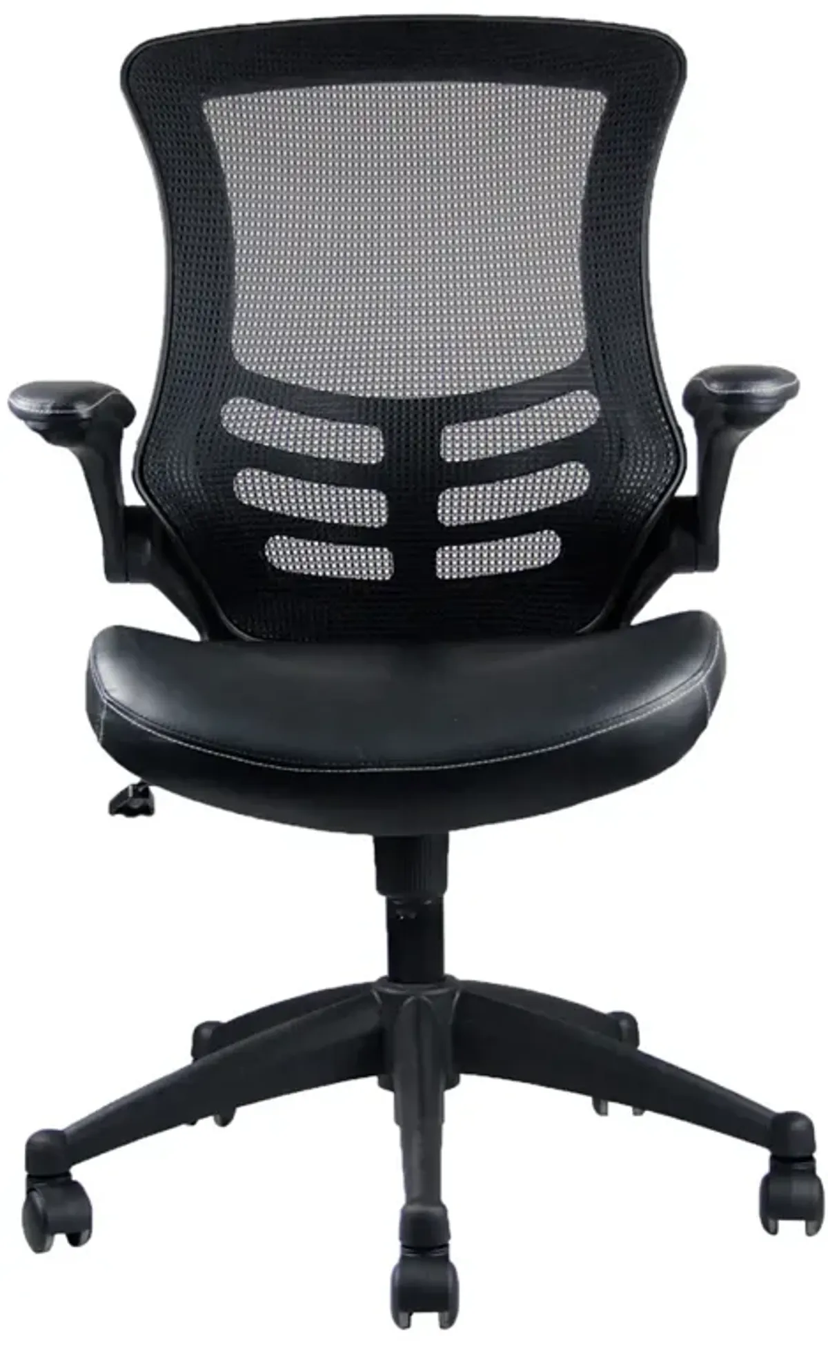 Stylish Mid-Back Mesh Office Chair With Adjustable Arms, Black