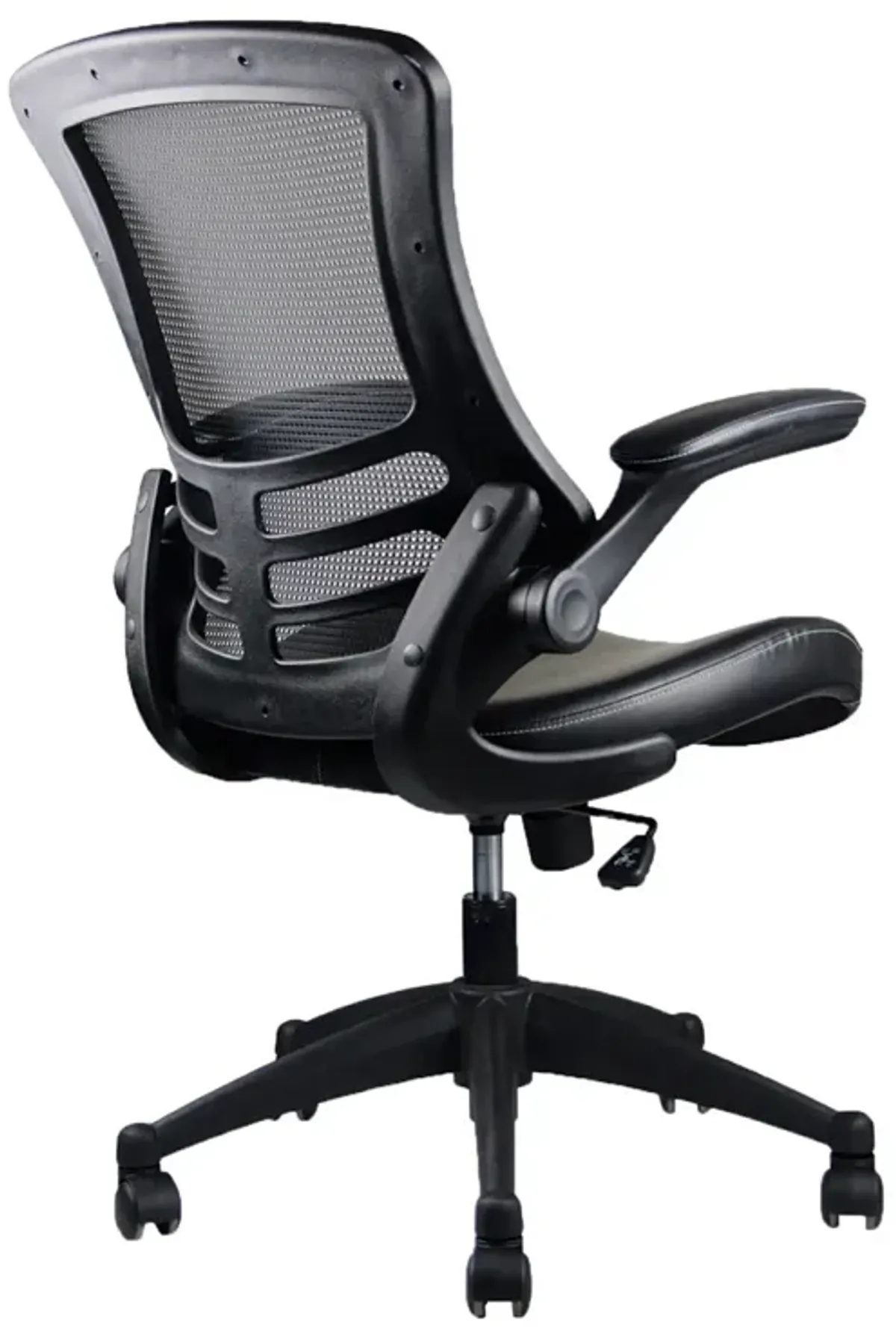 Stylish Mid-Back Mesh Office Chair With Adjustable Arms, Black