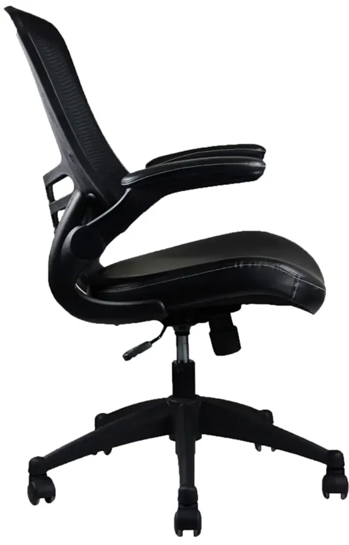 Stylish Mid-Back Mesh Office Chair With Adjustable Arms, Black