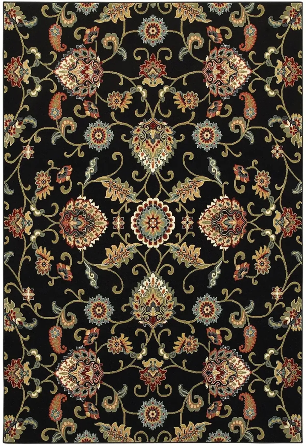 Kashan 7'10" x 10'10" Black Rug