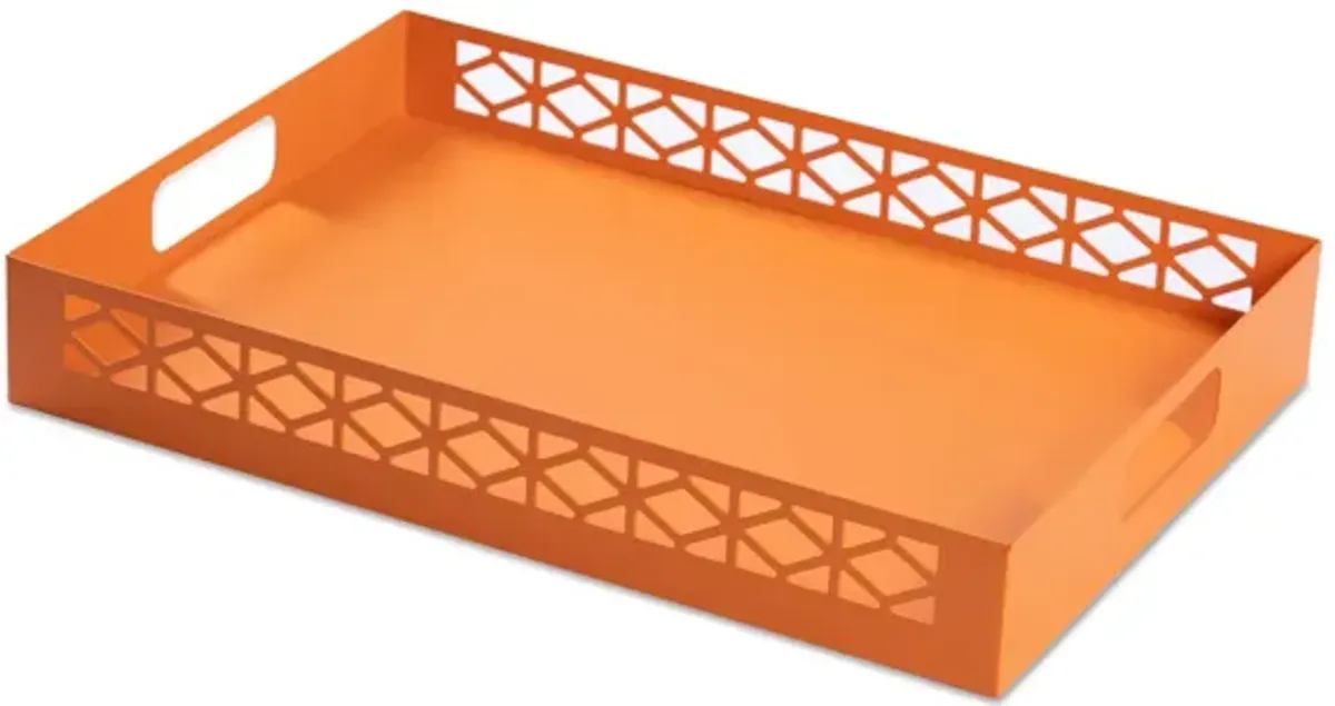 Breeze Block Metal Serving Tray Rectangular-Orange