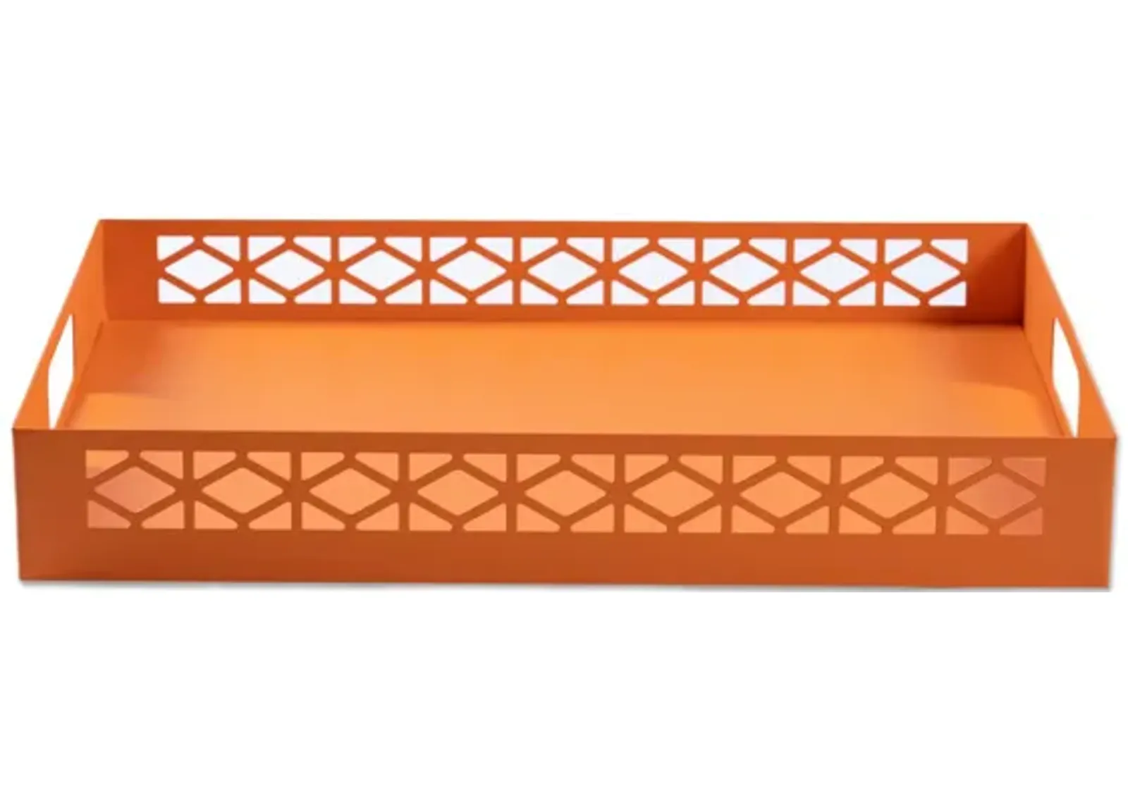 Breeze Block Metal Serving Tray Rectangular-Orange