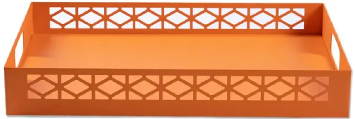 Breeze Block Metal Serving Tray Rectangular-Orange