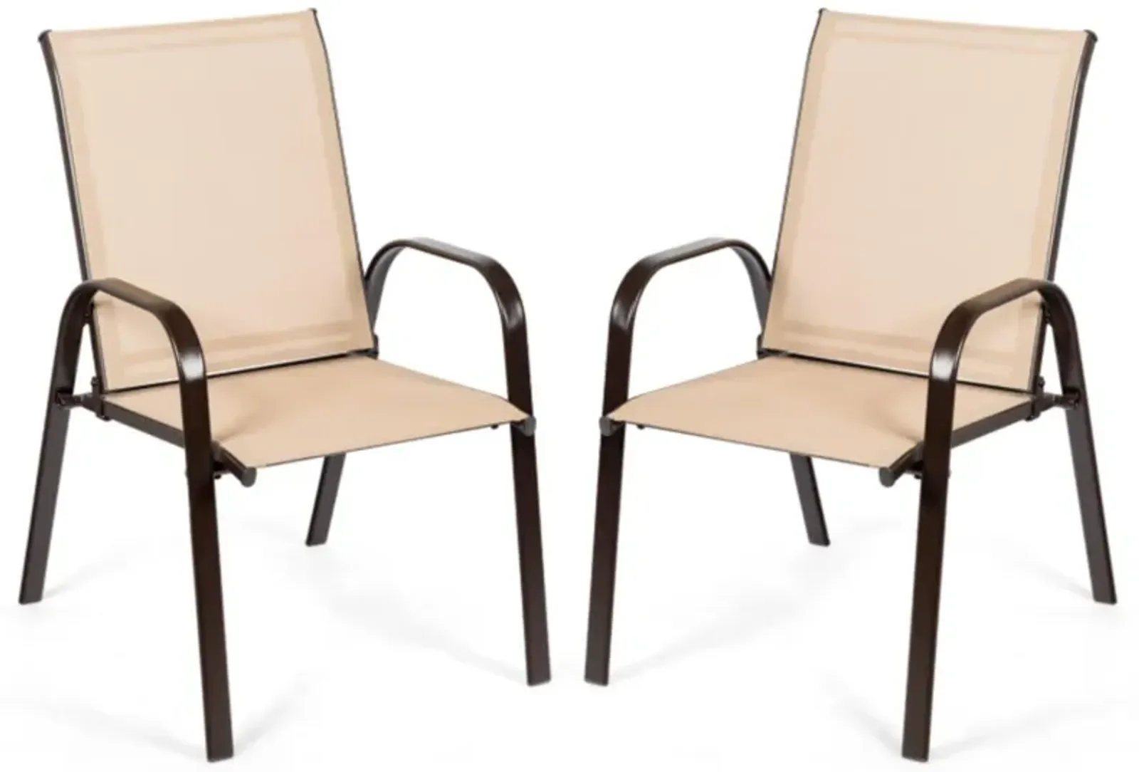 Hivvago 2 Pieces Patio Outdoor Dining Chair with Armrest