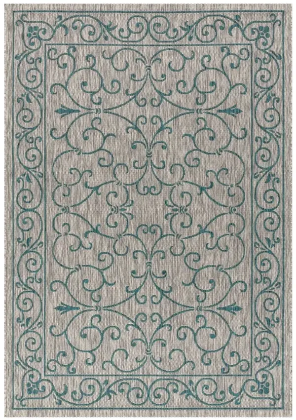 Charleston Vintage Filigree Textured Weave Indoor/Outdoor Area Rug
