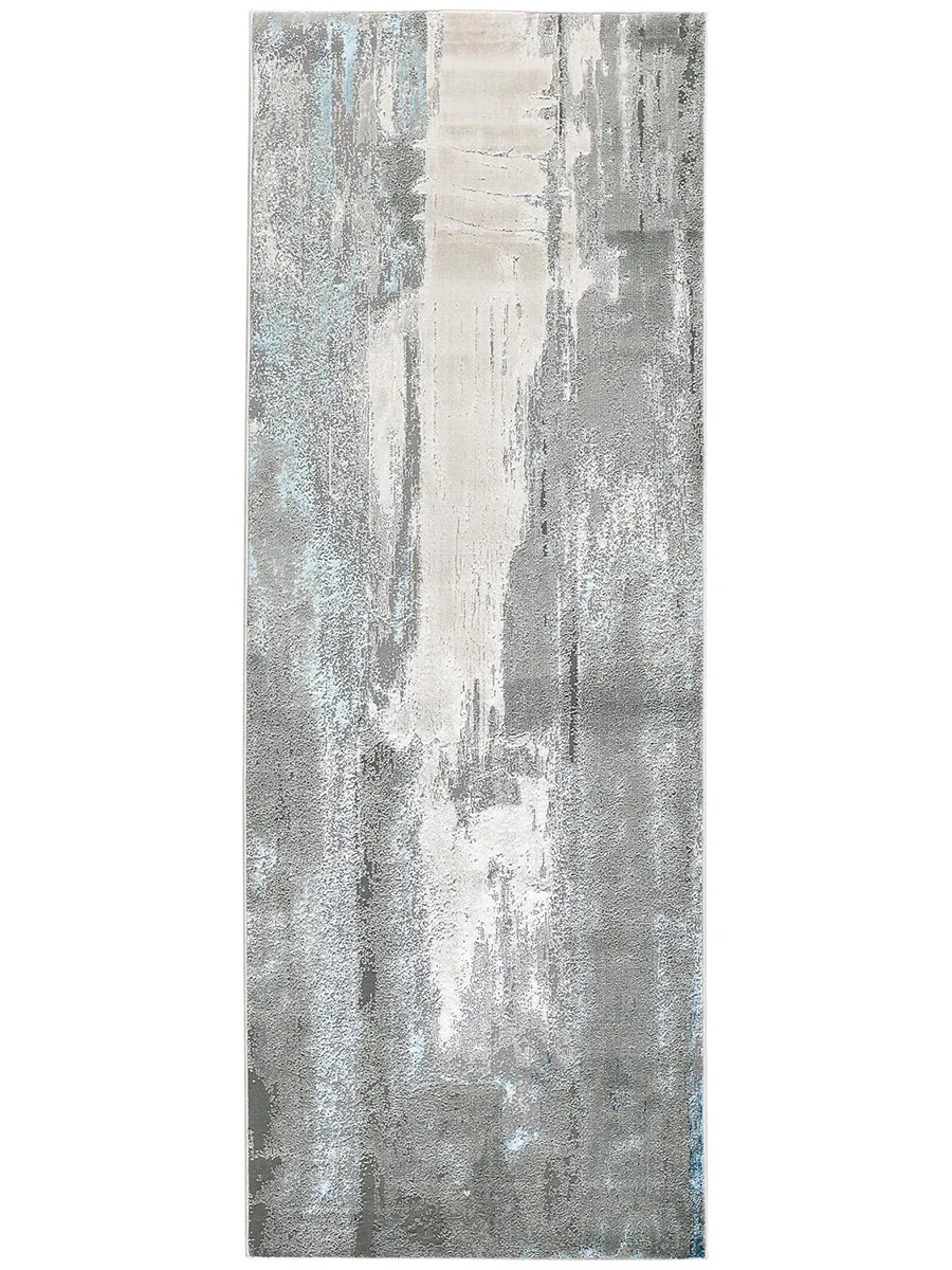 Azure 3406F Gray/Ivory/Blue 2'10" x 7'10" Rug