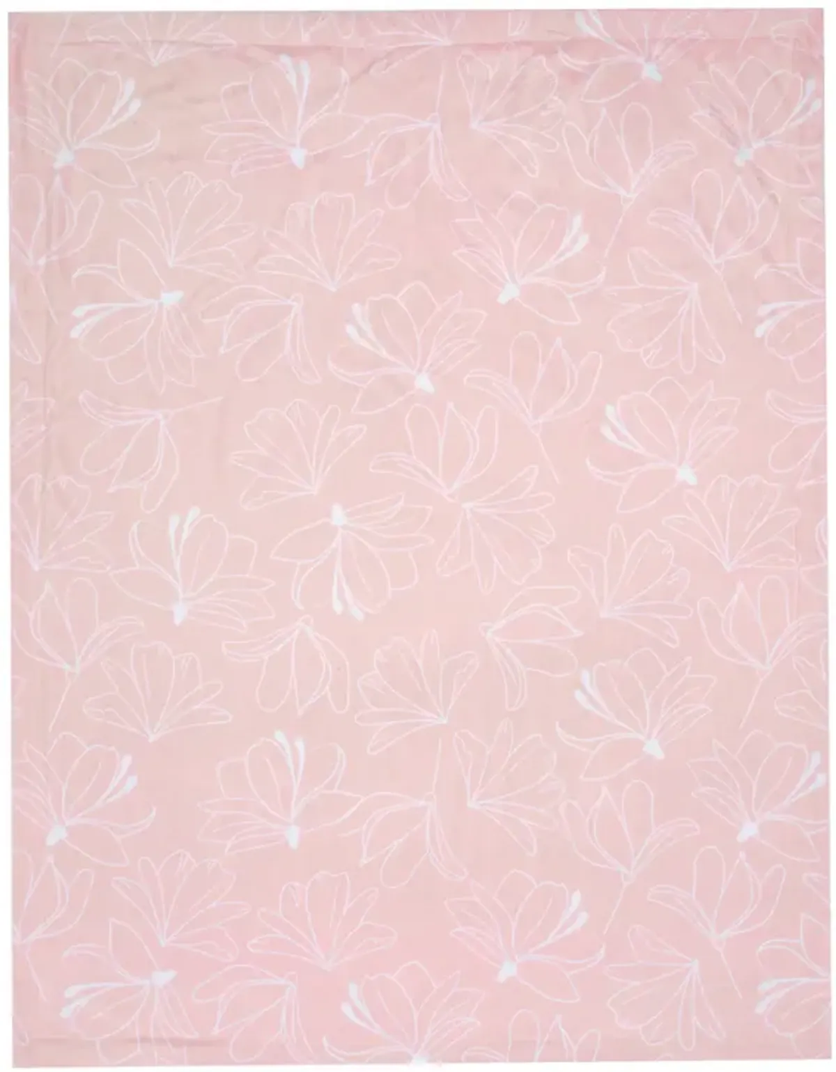 Lambs & Ivy Petals Pink/White Floral Fleece Faux Shearling Soft Baby Blanket