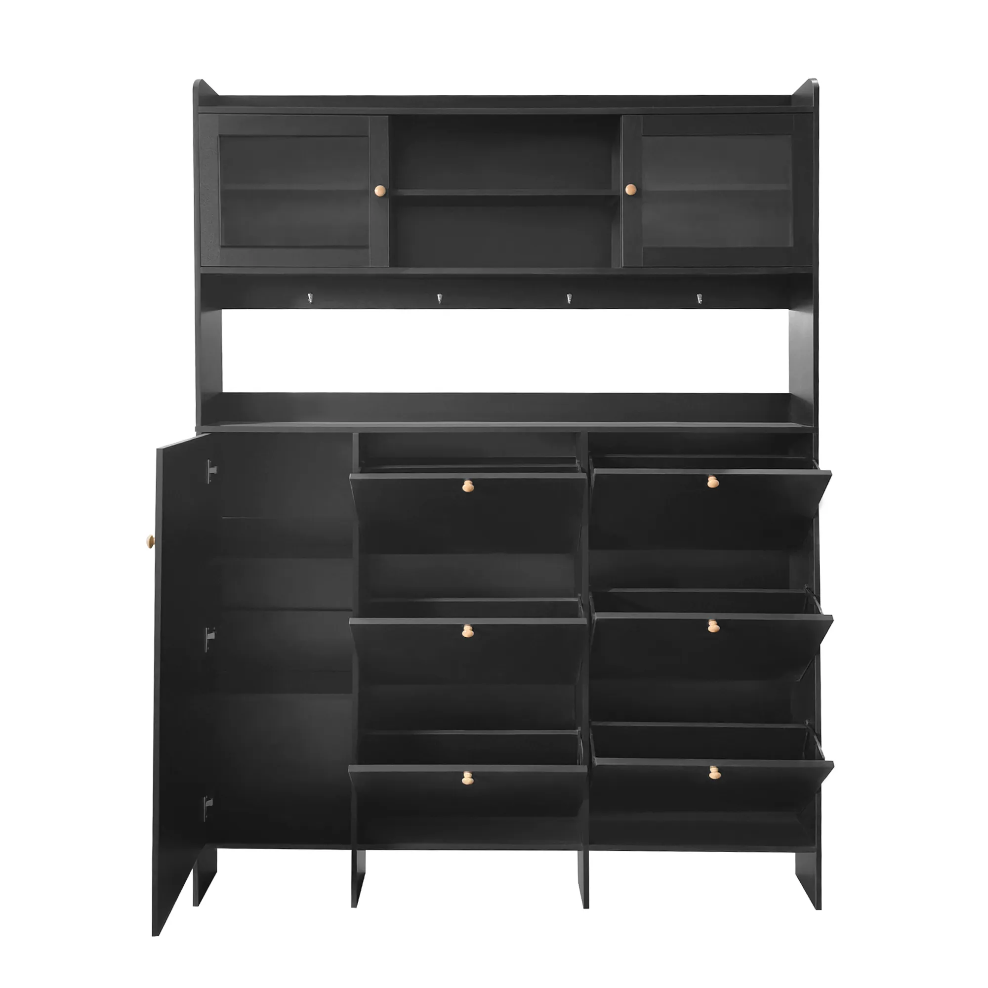 Merax 6 Flip Drawers Shoe Cabinet with Storage Shelf